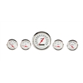 Omega Kustom 912053 3-3/8 White 5-Gauge Set, Electric Speedometer