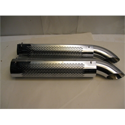 Garage Sale - Chrome Extensions With Heat Shields & Mufflers, 3-1/2 X 26 Inch