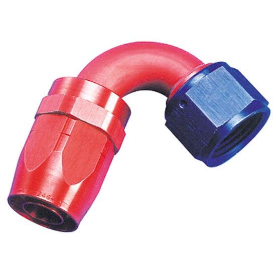Aeroquip FBM4042 Hose End Coupler Fitting, 120 Degree, Blue/Red, -6 AN Aeroquip FBM4042 Hose End Coupler Fitting, 120 Degree, Blue/Red, -6 AN