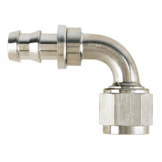 Aeroquip FCE1533 Nickel 90 Degree Push-On Socketless Fitting, -8 AN Aeroquip FCE1533 Nickel 90 Degree Push-On Socketless Fitting, -8 AN