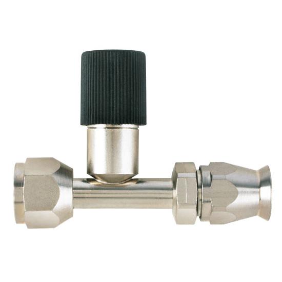 Straight Nickel Plated AC Fitting, O-Ring Pilot w/Port, -6 AN Straight Nickel Plated AC Fitting, O-Ring Pilot w/Port, -6 AN