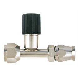 Straight Nickel Plated AC Fitting, O-Ring Pilot w/Port, -6 AN