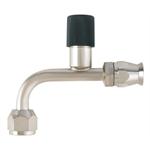 90 Degree Nickel Plated AC Fitting, O-Ring Pilot w/ Port, -6 AN