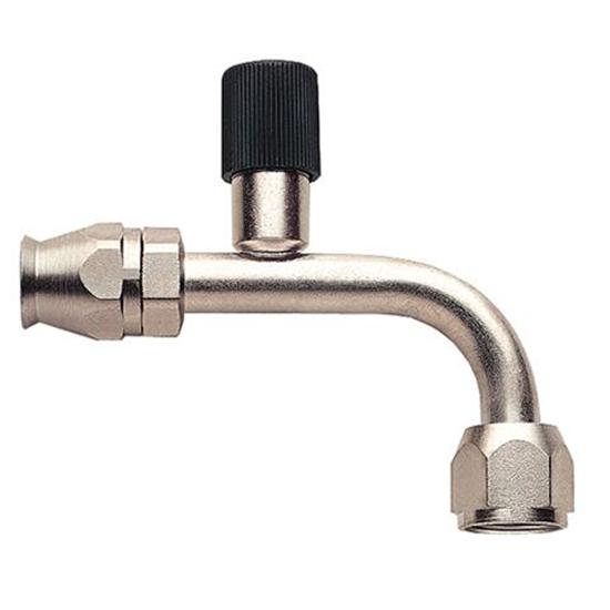 90 Degree Nickel Plated AC Fitting, O-Ring Pilot w/ Port, -8 AN 90 Degree Nickel Plated AC Fitting, O-Ring Pilot w/ Port, -8 AN