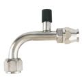 90 Degree Nickel Plated AC Fitting, O-Ring Pilot w/ Port, -10 AN