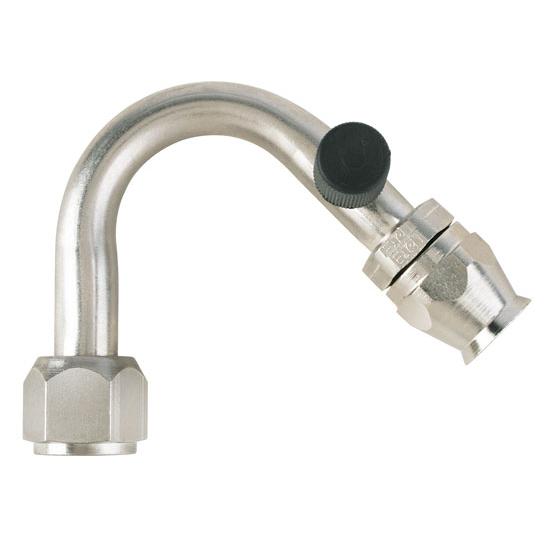 135 Degree Nickel Plated AC Fitting, O-Ring Pilot w/Port, -10 AN 135 Degree Nickel Plated AC Fitting, O-Ring Pilot w/Port, -10 AN