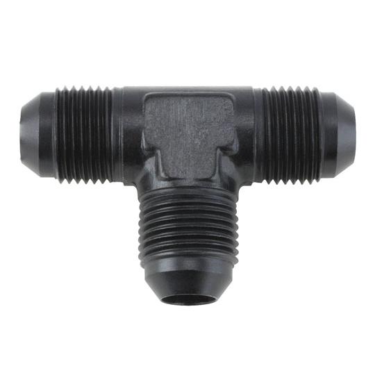 Aluminum Tee Flare Adapter Fitting, Black, -3 AN Aluminum Tee Flare Adapter Fitting, Black, -3 AN