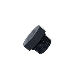 Aluminum Straight Thread Fitting Plug, Black, -4 AN
