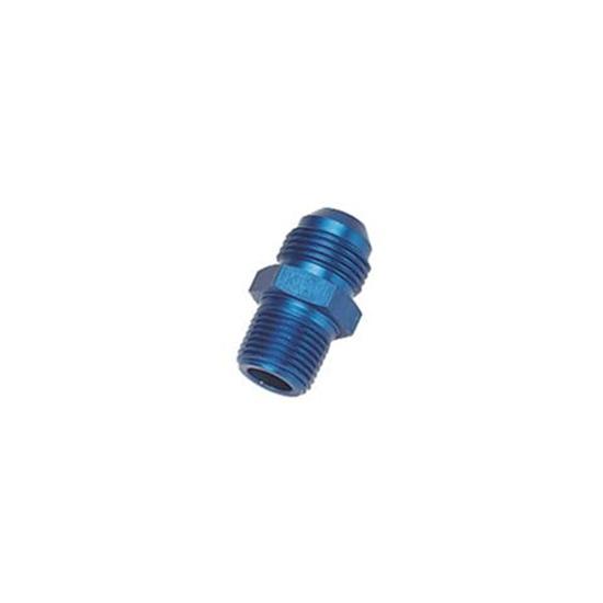 Blue Straight AN10 Flare Adapter to 1/2 Inch Aluminum Pipe Fitting Blue Straight AN10 Flare Adapter to 1/2 Inch Aluminum Pipe Fitting