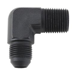 Black 90 Degree -3 AN Flare to 1/8 Inch NPT Pipe Adapter Fitting