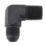 Black 90 Degree -3 AN Flare to 1/8 Inch NPT Pipe Adapter Fitting
