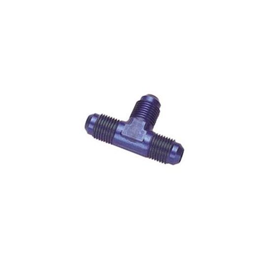 Aluminum Flare Tee Adapter Fitting, Blue, -8 AN Aluminum Flare Tee Adapter Fitting, Blue, -8 AN