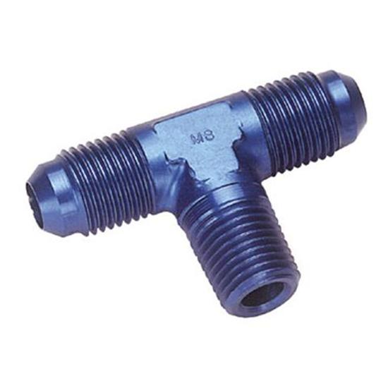 Aluminum Flare to Pipe Tee Adapter Fitting, -4 AN to 1/8 Inch NPT Aluminum Flare to Pipe Tee Adapter Fitting, -4 AN to 1/8 Inch NPT