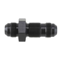 Straight Aluminum Bulkhead Flare Fitting, Black, -3 AN