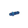 Straight Aluminum Bulkhead Flare Fitting, Blue, -3 AN