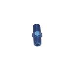 Threaded Alum. Male Pipe Nipple Coupler Fitting, 3/8 Inch NPT, Blue Anodized