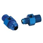 Inline Fuel Pressure Adaptor, AN8 to 3/8 Inch NPT with 1/8 Inch NPT Port