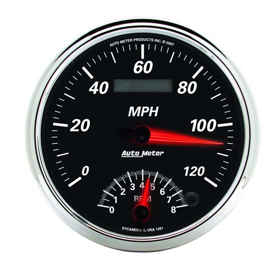 Auto Meter 1291 Designer Black II Air-Core Tach/Speedo Combo Gauge Auto Meter 1291 Designer Black II Air-Core Tach/Speedo Combo Gauge