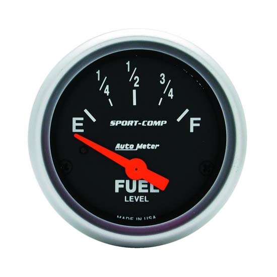 Auto Meter 3316 Sport-Comp Air-Core Electric Fuel Level Gauge, 2-1/16 Auto Meter 3316 Sport-Comp Air-Core Electric Fuel Level Gauge, 2-1/16