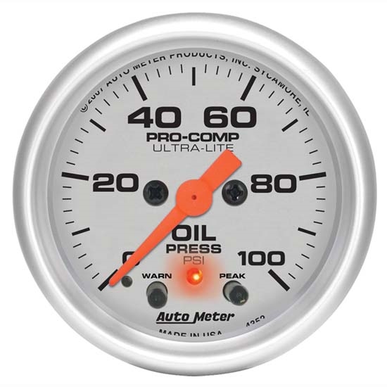 Auto Meter 4352 Ultra-Lite Digital Stepper Motor Oil Pressure Gauge Auto Meter 4352 Ultra-Lite Digital Stepper Motor Oil Pressure Gauge