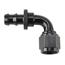 Black 90 Degree Socketless Push-On Hose End Fitting, -6 AN Black 90 Degree Socketless Push-On Hose End Fitting, -6 AN