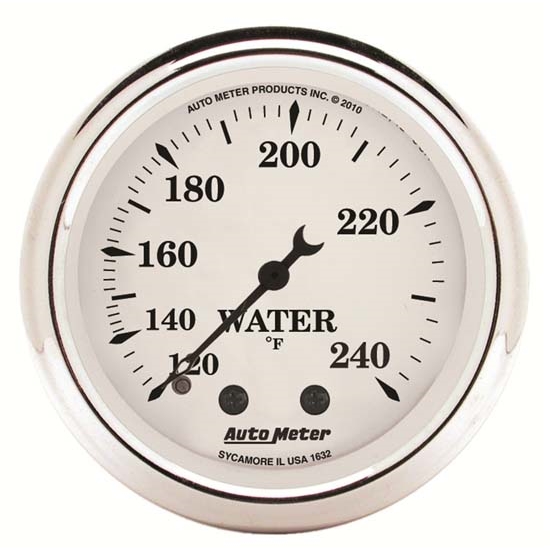 Auto Meter 1632 Old-Tyme White Mechanical Water Temperature Gauge Auto Meter 1632 Old-Tyme White Mechanical Water Temperature Gauge
