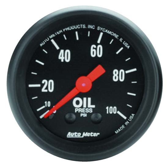Auto Meter 2604 Z-Series Mechanical Oil Pressure Gauge, 100PSI, 2-1/16 Auto Meter 2604 Z-Series Mechanical Oil Pressure Gauge, 100PSI, 2-1/16
