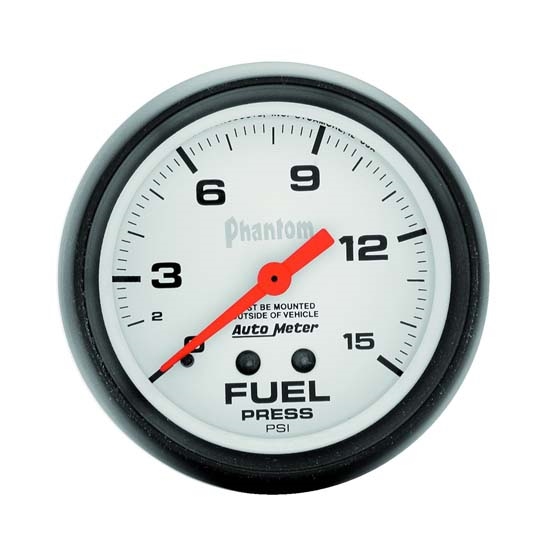 Auto Meter 5810 Phantom Mechanical Fuel Pressure Gauge, 15 PSI, 2-5/8 Auto Meter 5810 Phantom Mechanical Fuel Pressure Gauge, 15 PSI, 2-5/8