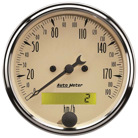 Auto Meter 1887-M Antique Beige Air-Core Speedometer Gauge Auto Meter 1887-M Antique Beige Air-Core Speedometer Gauge