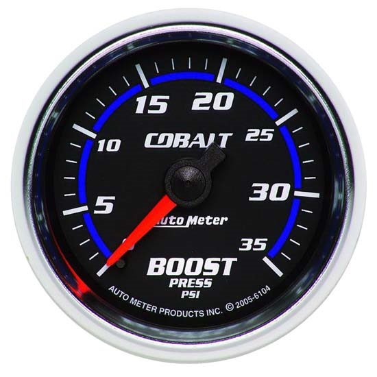 Auto Meter 6104 Cobalt Mechanical Boost Gauge, 2-1/16 Inch, 35 PSI Auto Meter 6104 Cobalt Mechanical Boost Gauge, 2-1/16 Inch, 35 PSI