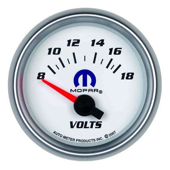 Auto Meter 880035 Mopar Air-Core Voltmeter Gauge, 2-1/16 Inch, 18V Auto Meter 880035 Mopar Air-Core Voltmeter Gauge, 2-1/16 Inch, 18V