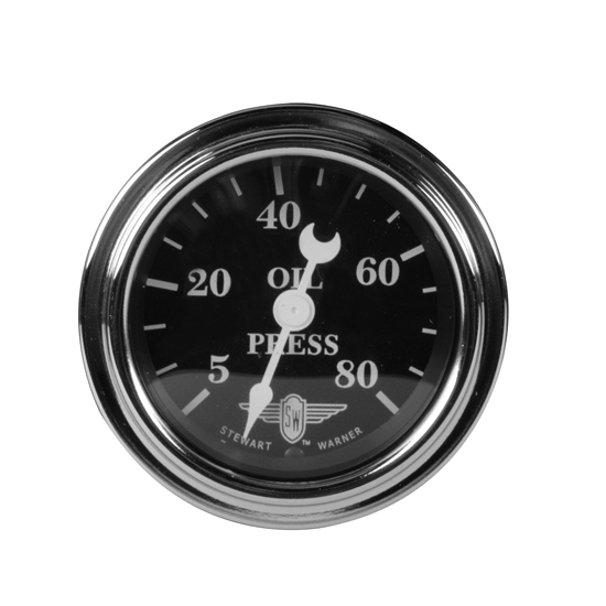 Stewart Warner 82476 Wings Mechanical Oil Pressure Gauge, Black Stewart Warner 82476 Wings Mechanical Oil Pressure Gauge, Black