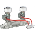 Plain 9 Super 7® Carbs on Edelbrock 1100 Intake Manifold, 1938-48 Ford V-8