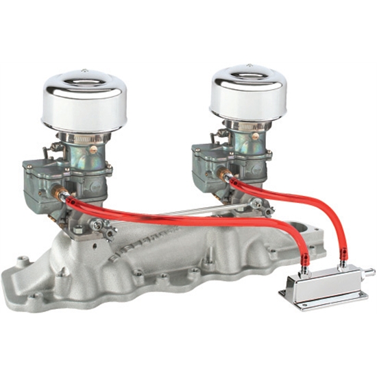 9 Super 7® 2x2 Carb/Edelbrock Intake Manifold Kit 1938-48 Flathead 9 Super 7® 2x2 Carb/Edelbrock Intake Manifold Kit 1938-48 Flathead