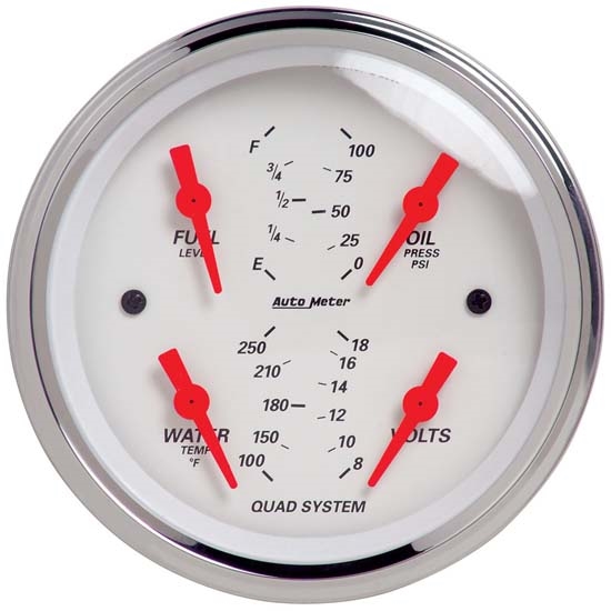 Auto Meter 1312 Arctic White Air-Core Quad Gauge Auto Meter 1312 Arctic White Air-Core Quad Gauge