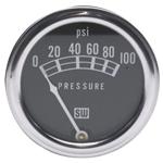 Stewart Warner 82209 Std 2-1/16 In. Mech Oil Pressure Gauge, 0-100 PSI