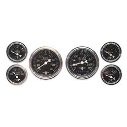 Stewart Warner 82223 Wings Six Gauge Set, Electric, Black Face