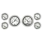 Stewart Warner 82224 Wings Six White Gauge Set, Electric/Mechanical