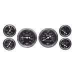 Stewart Warner 82225 Wings Six Black Gauge Set, Electric/Mechanical