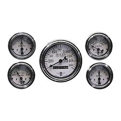 Stewart Warner 82226 Wings Five Gauge Set, Electric/Mechanical, White