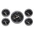 Stewart Warner 82227 Five Gauge Set, Electric/Mechanical, Black