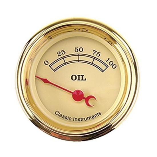 Classic Instruments VT81GLF Vintage Oil Pressure Gauge Classic Instruments VT81GLF Vintage Oil Pressure Gauge