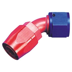 Aeroquip FBM1025 45° Hose End Coupler Fitting, Red/Blue, -12 AN
