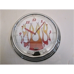 Garage Sale - Flamed Neon Wall Clock, White