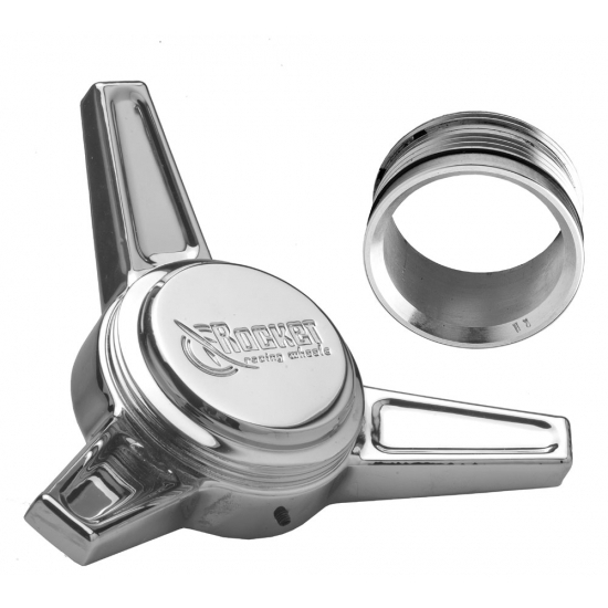 Garage Sale - Rocket Racing Wheels RS4-D102 Rocket Vintage 3 Bar Knockoff, Deep Chrome