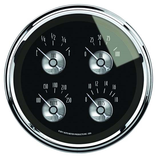 Auto Meter 2011 Prestige Black Diamond Air-Core Quad Gauge, 5 Inch Auto Meter 2011 Prestige Black Diamond Air-Core Quad Gauge, 5 Inch