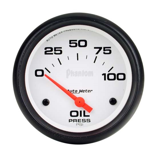 Auto Meter 5827 Phantom Air-Core Electric Oil Pressure Gauge, 2-5/8 Auto Meter 5827 Phantom Air-Core Electric Oil Pressure Gauge, 2-5/8