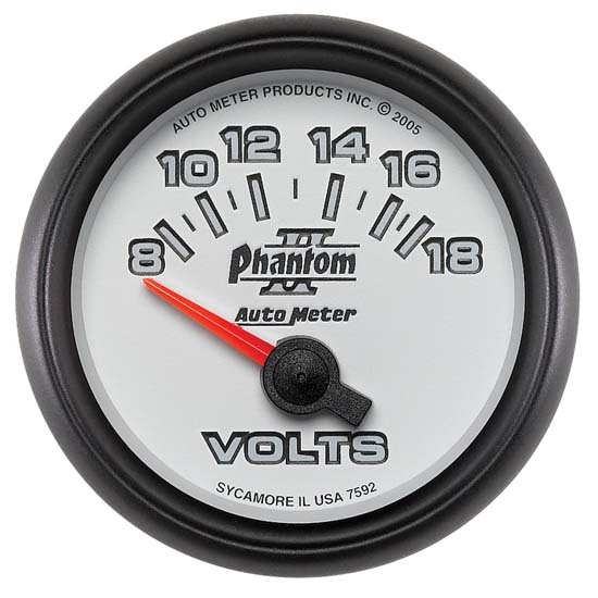 Auto Meter 7592 Phantom II Air-Core Voltmeter Gauge, 2-1/16 Inch Auto Meter 7592 Phantom II Air-Core Voltmeter Gauge, 2-1/16 Inch