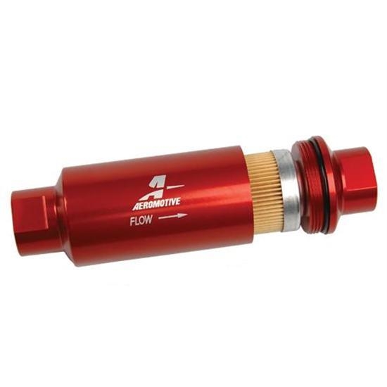 Aeromotive 12301 10 Micron Red High Flow Fuel Filter, ORB-10 Ports Aeromotive 12301 10 Micron Red High Flow Fuel Filter, ORB-10 Ports