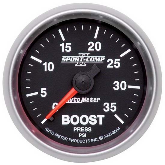 Auto Meter 3604 Sport-Comp II Mechanical Boost Gauge, 35 PSI, 2-1/16 Auto Meter 3604 Sport-Comp II Mechanical Boost Gauge, 35 PSI, 2-1/16